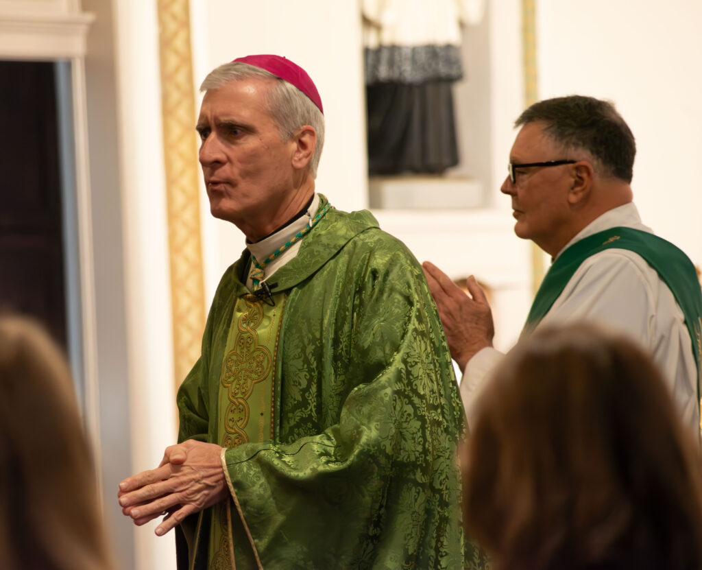 Bishop Gary Janak, Auxiliary Bishop of San Antonio, was guest at the Jan. 31 morning Mass, 